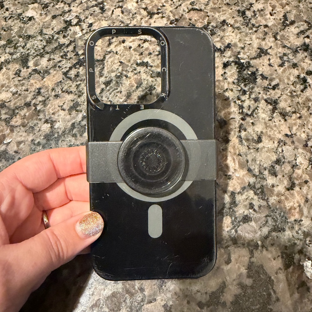 PopSocket Black and Gray Phone Case